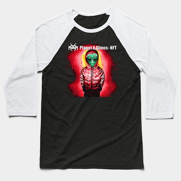 Funny Alien Sci Fi Meme Baseball T-Shirt by PlanetMonkey